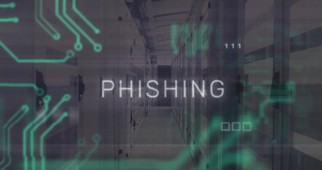 Phishing Cyber Security Warning in Server Room
