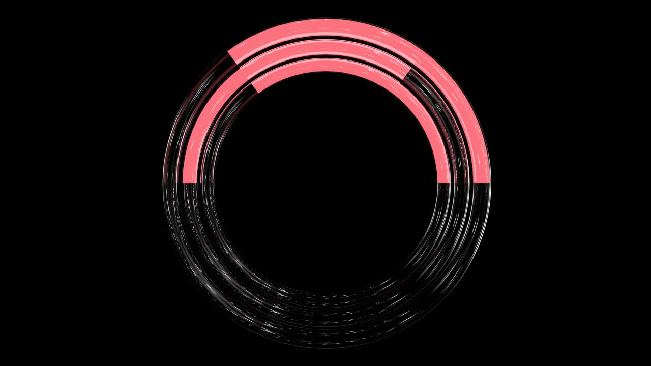 animación en bucle 3d de círculos de neón de carga de moda. icono de progreso con canal alfa y pantalla verde.