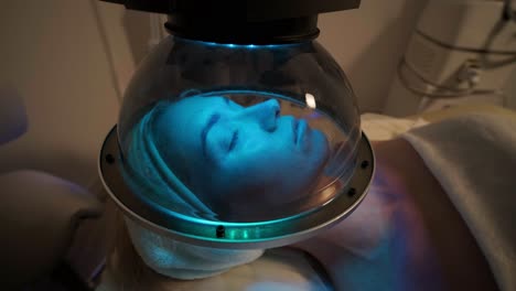 led light facial therapy treatment in the modern cosmetology clinic