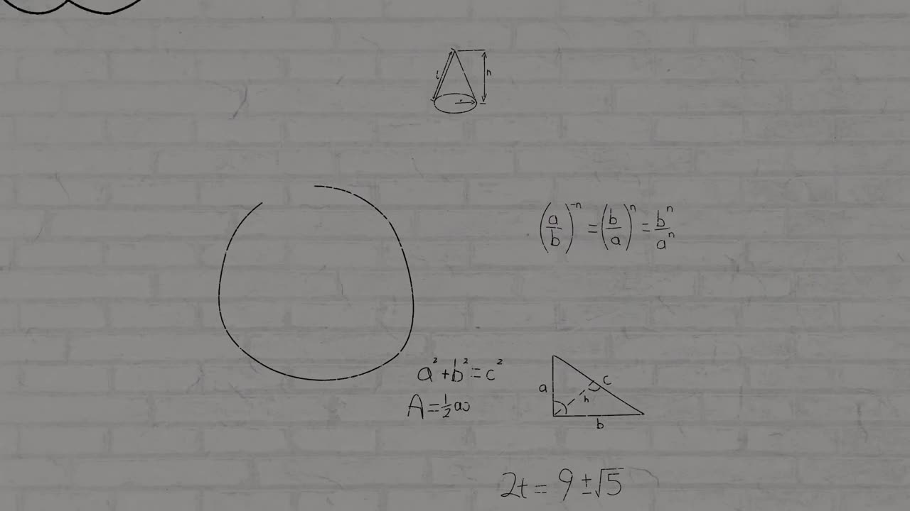 animación de fórmulas matemáticas sobre un fondo de textura gris