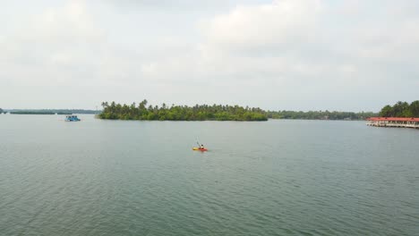 aerial drone shot capturing the scenic beauty of udupi's backwaters and its coastal charm