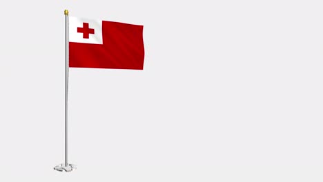 loop video of tonga flag  fluttering in the wind, slow motion video of 4k , with alpha channel