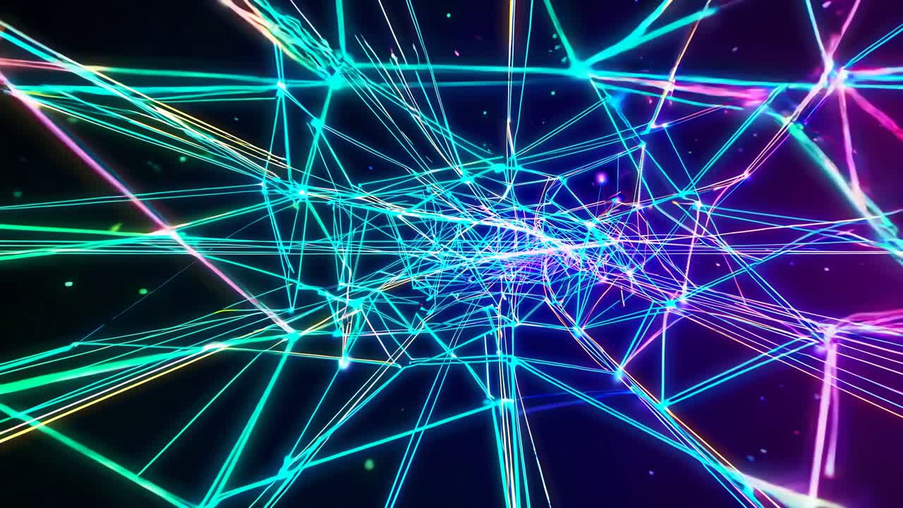 túnel de red de neón abstracto