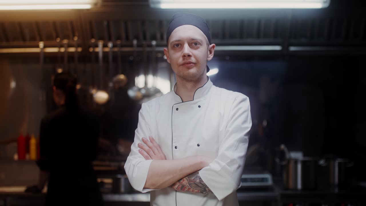 chef en una cocina comercial