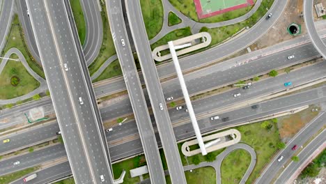 aerial view of highway interchange