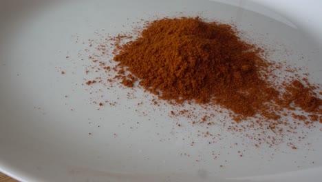 falling portion of paprika powder