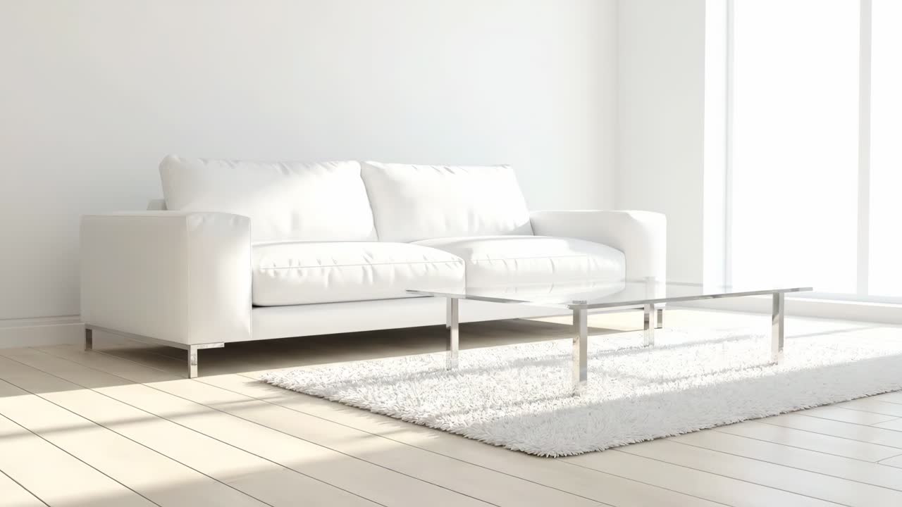 sala de estar blanca minimalista