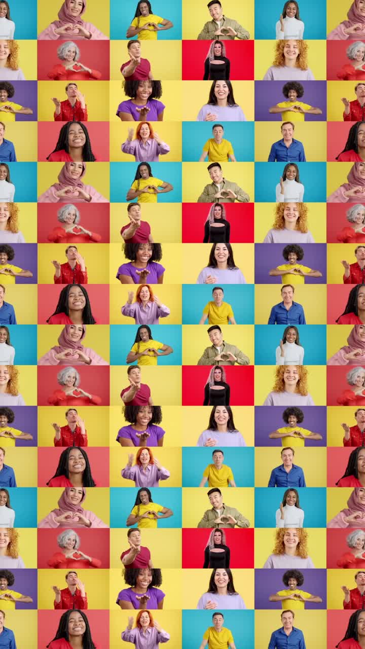 Diverse group of people expressing emotions