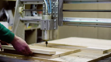 technician monitoring the cutting