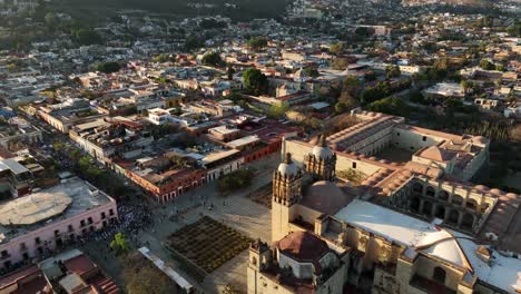 Aerial-View-of-Downtown-Oaxaca,-Mexico