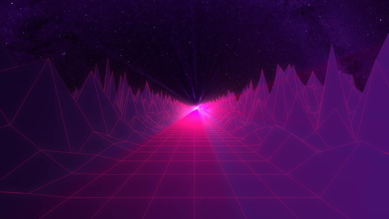 The 80s retro-futuristic Background for electronic and cyberpunk concept