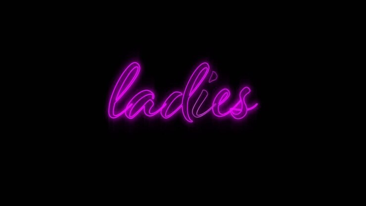 Emerging pink Ladies neon billboard 4k