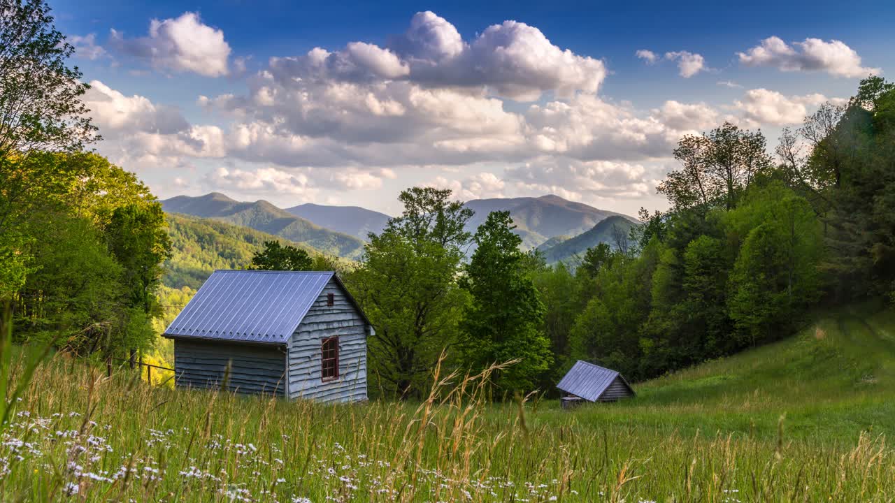cinemagraph time lapse blue ridge montañas carolina del norte amanecer en asheville