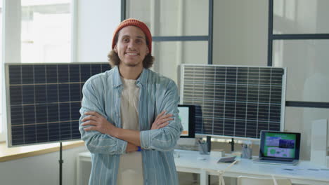 Portrait of Young Renewable Energy Developer in Office