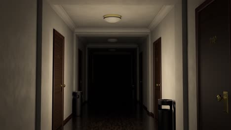 haunted hotel hallway at night