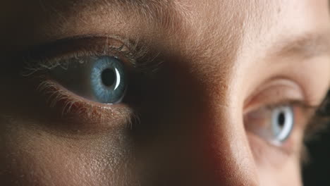 close-up of a woman's eyes