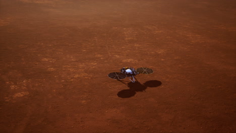 insight marte explorando la superficie del planeta rojo. elementos proporcionados por la nasa.