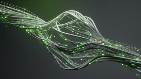 abstract network of glowing cables