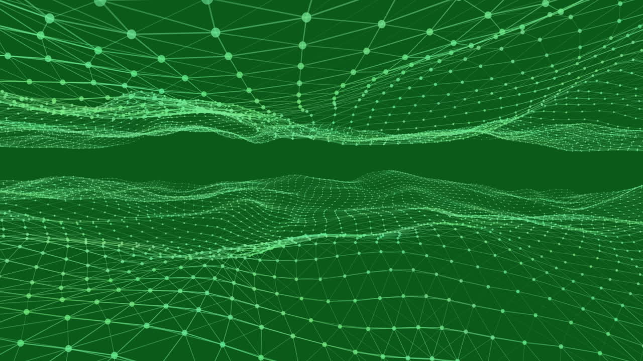 Digital waves against green background