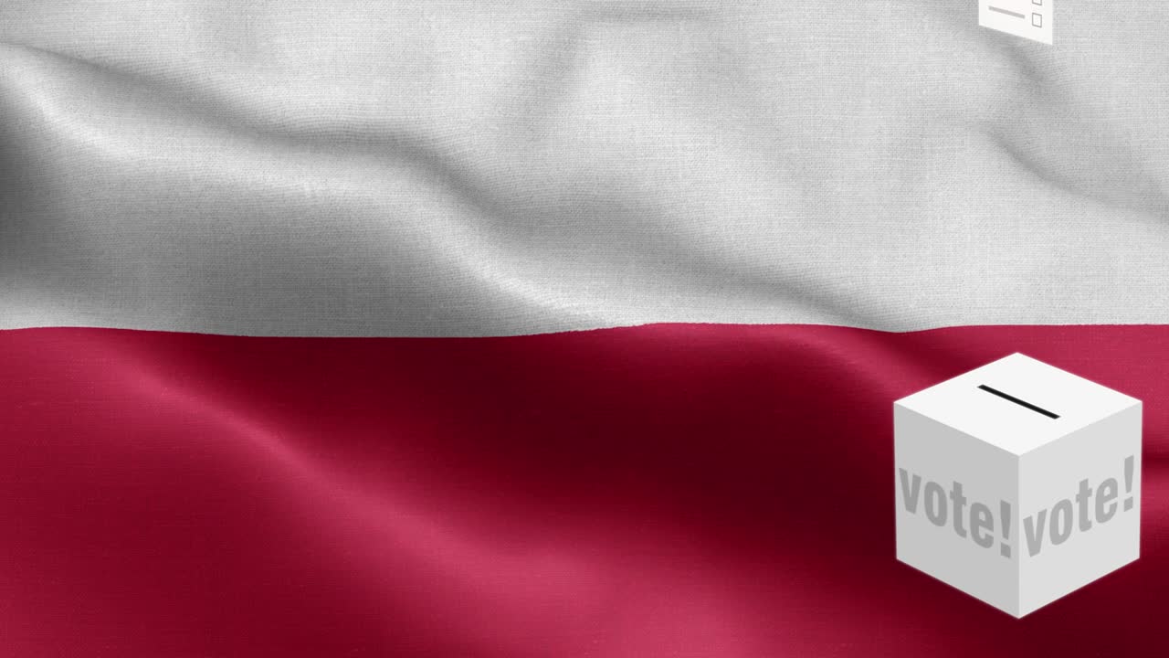 폴란드를위한 투표용지 선택 - 발 앞의 투표용지 - 선거 - 투표 - 폴란드의 발 - 폴란드 발 높은 세부 사항 - 국가 발 폴란드 파동 패턴 루프 가능한 요소 - 직물 질감과 끝없는 루프