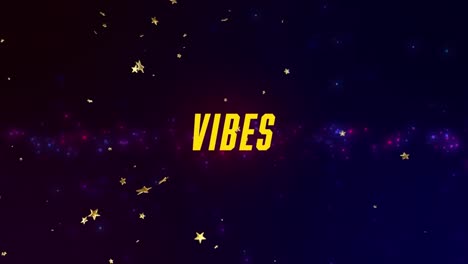 Animation-of-vibes-text-over-stars-falling-on-blue-background