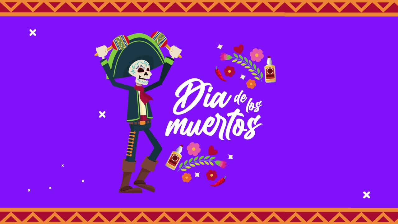 Dia de los Muertos fejring med mariachi-kranie