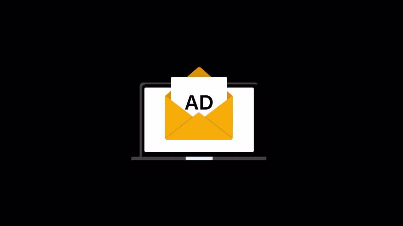 Animated Ad Message Appearing on Laptop Screen