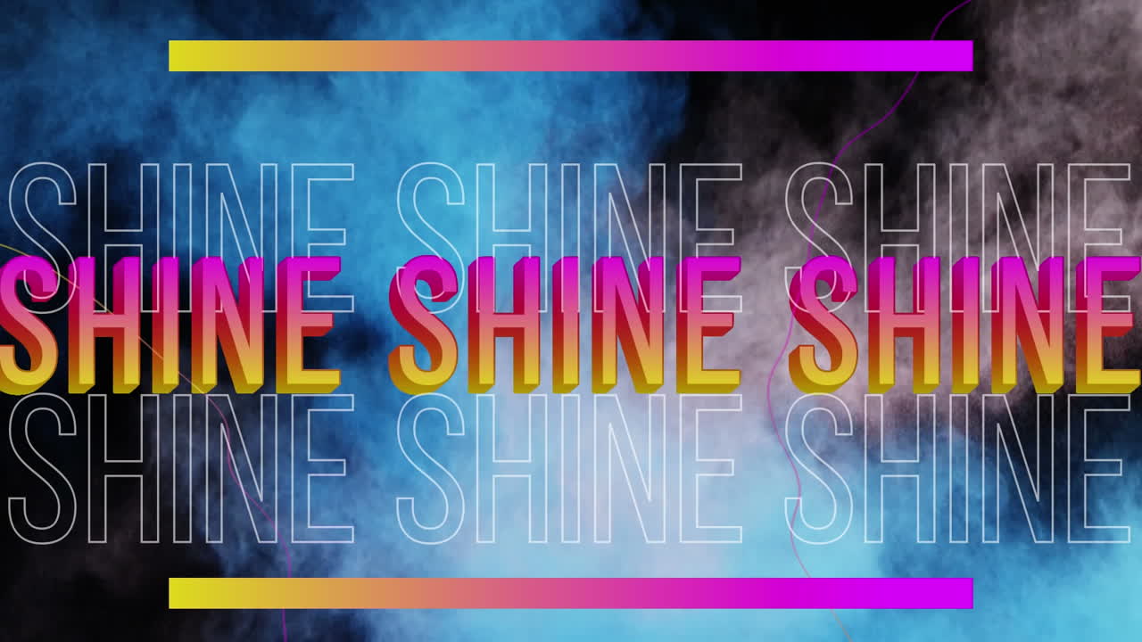 움직이는 구름 위에 반이는 텍스트의 애니메이션