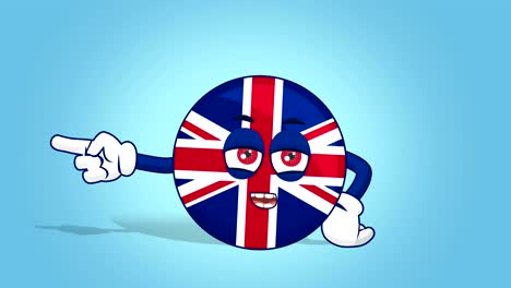 cartoon great britain united kingdom  unhappy left pointer speak with face animation with alpha matte