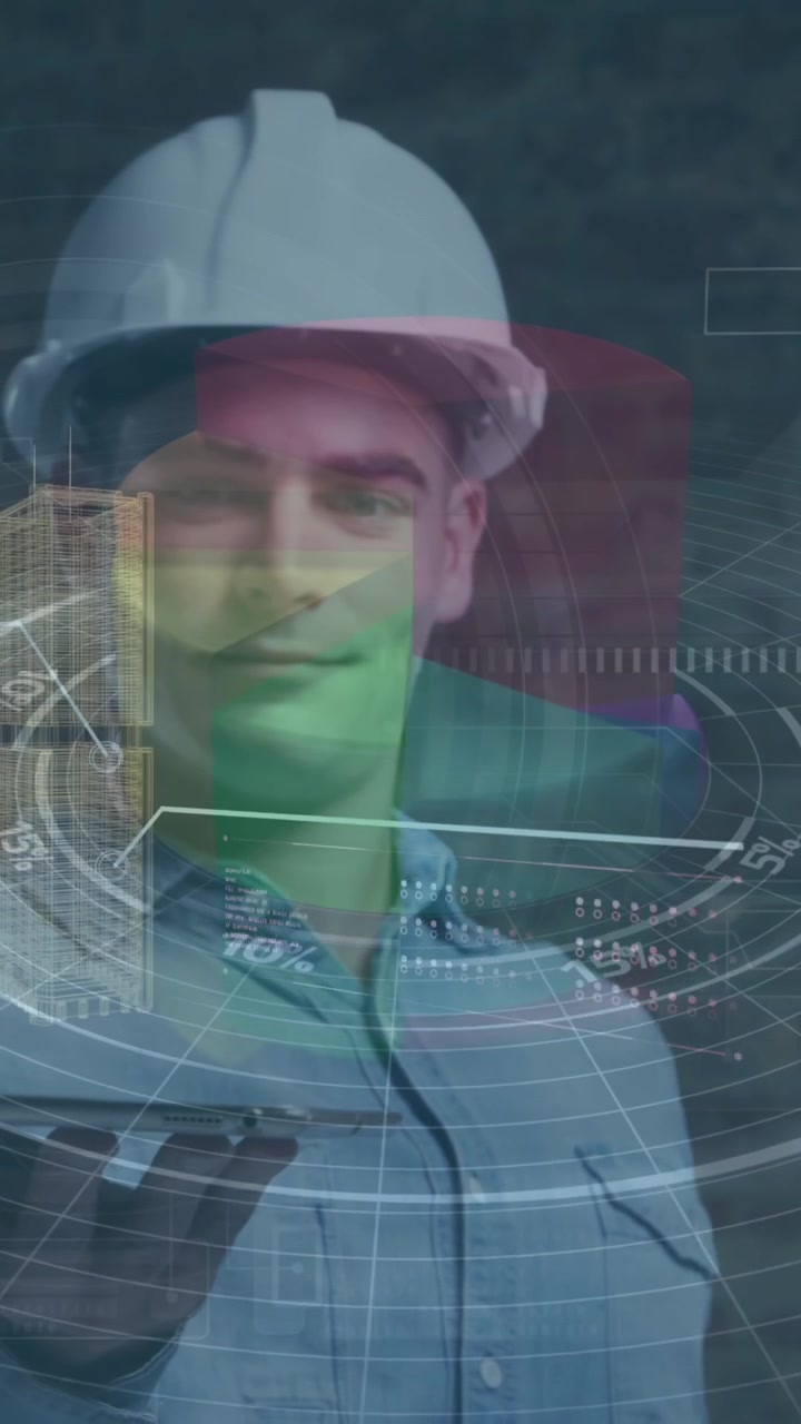 Animation of data processing over caucasian engineering