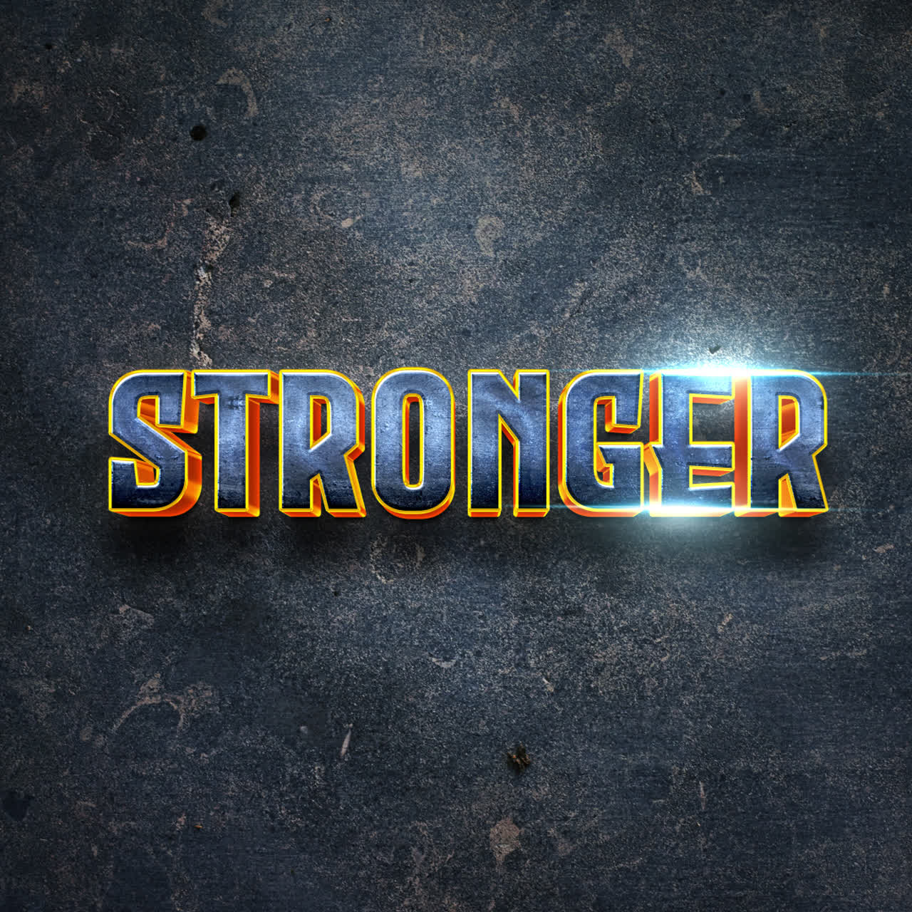 STRONGER Text with Glowing Effect on Dark Textured Background