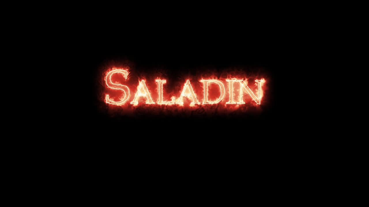 살라딘은 불로 쓰여져 있습니다.