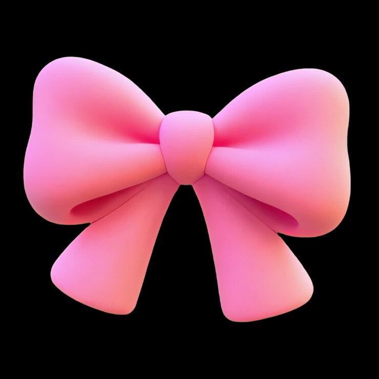 Vibrant pink bow illustration animation isolated asset, transparent 4K video, alpha channel, ProRes