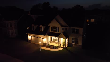 Upscale-American-home-at-night