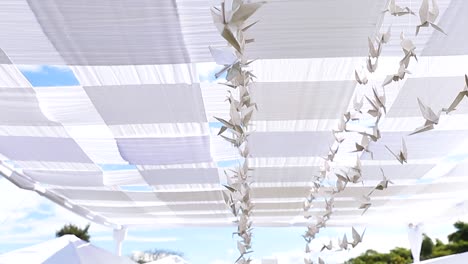 decoración de origami al aire libre