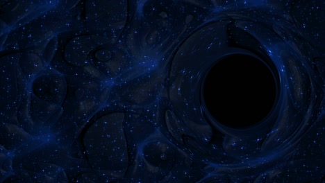 agujero negro contra el fondo del espacio y la materia oscura.