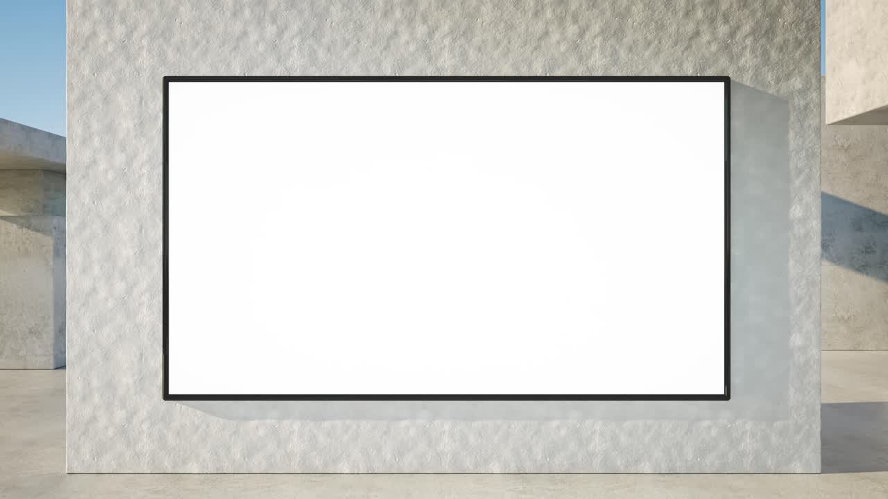 Blank advertising outdoor screen or TV. Ad and promotion concept. 3D render