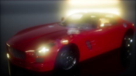 coche deportivo de lujo en un estudio oscuro con luces brillantes