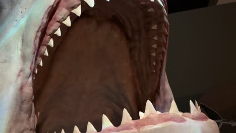 Great White Shark Extreme Closeup big teeth open mouth museum model exhibit