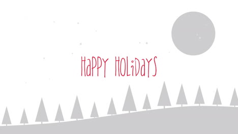 Animated-closeup-Happy-Holidays-text-with-mountains