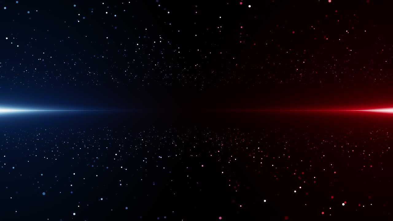 파란색과 빨간색의 입자 게임 트레일러 제목 영화 콘서트 무대 배경 루프