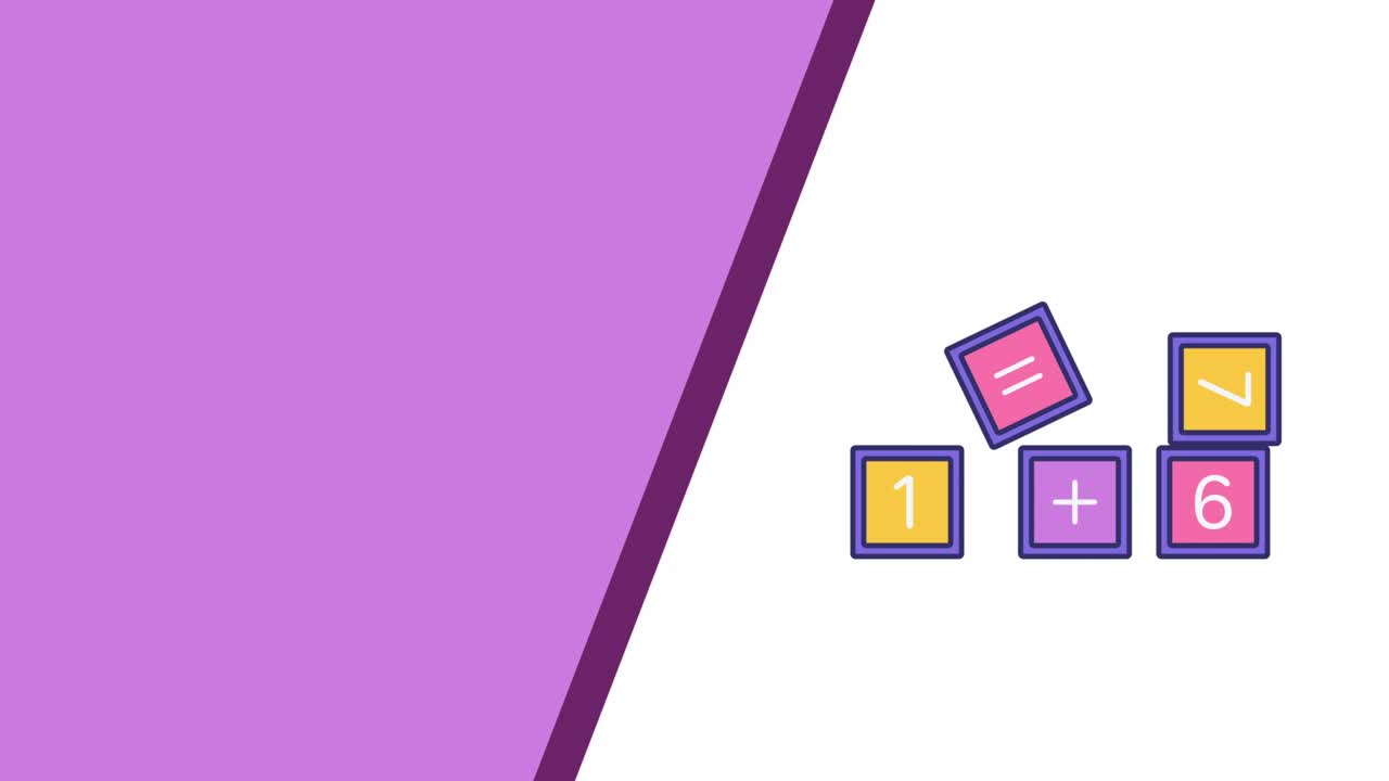 video en 4k de cubos de dibujos animados con números.