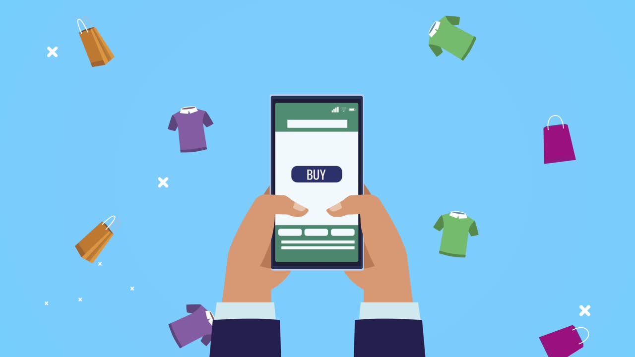 스마트폰 전자상거래 기술을 사용하는 손