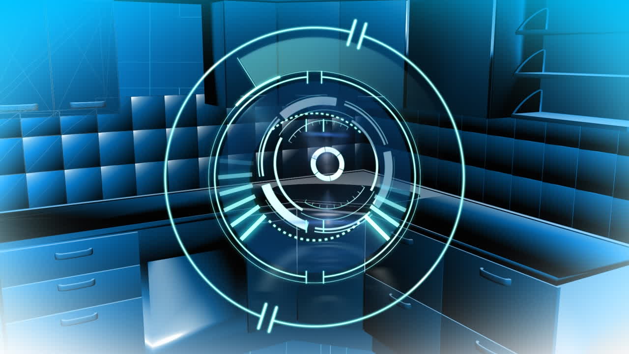 animación del círculo de procesamiento sobre el proyecto de cocina