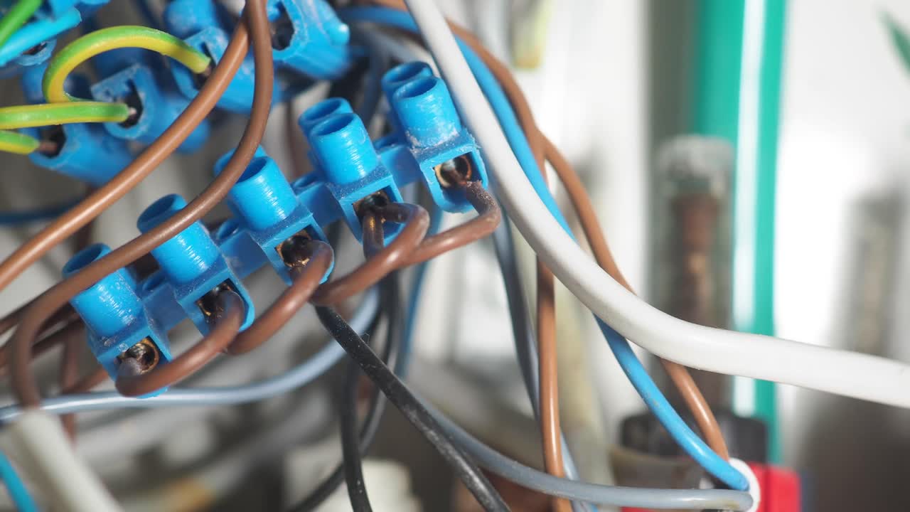Close-up of Electrical Wiring and Connections