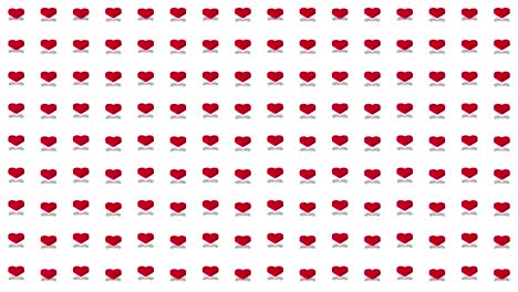 fondo isométrico romántico corazones rojos ondas verticales movimiento