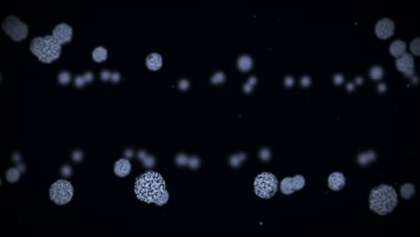 virus cell in spherical shape. pathogenic viruses causing infection. loop animation of human virus. bacterial microorganism. viral disease outbreak.