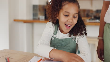 Breakfast,-pancakes-and-girl-drawing-kitchen