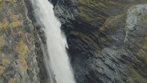 High-waterfall-in-deep-gorge-in-slow-motion