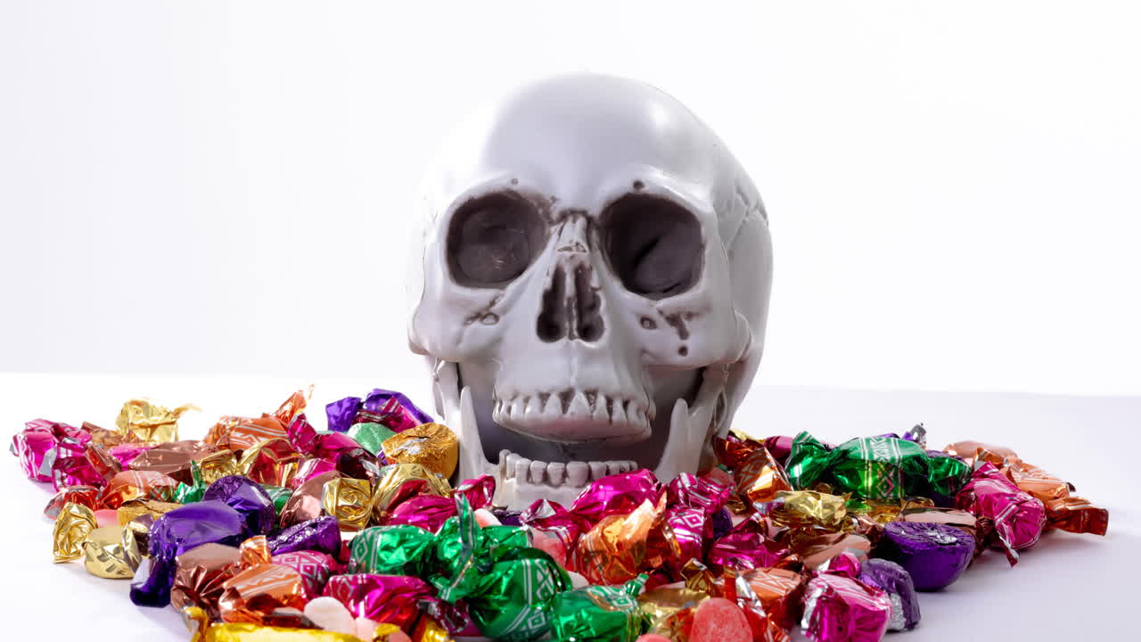 animación de dulces sobre un fondo blanco